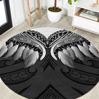 Poutama Korowai New Zealand Round Carpet Aotearoa Maori Tattoo - Polynesian Pride