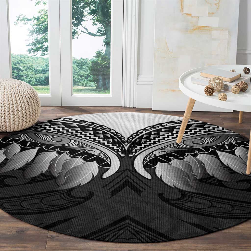 Poutama Korowai New Zealand Round Carpet Aotearoa Maori Tattoo - Polynesian Pride