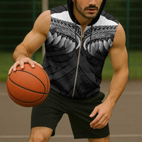 Poutama Korowai New Zealand Sleeveless Zip Hoodie Aotearoa Maori Tattoo - Polynesian Pride