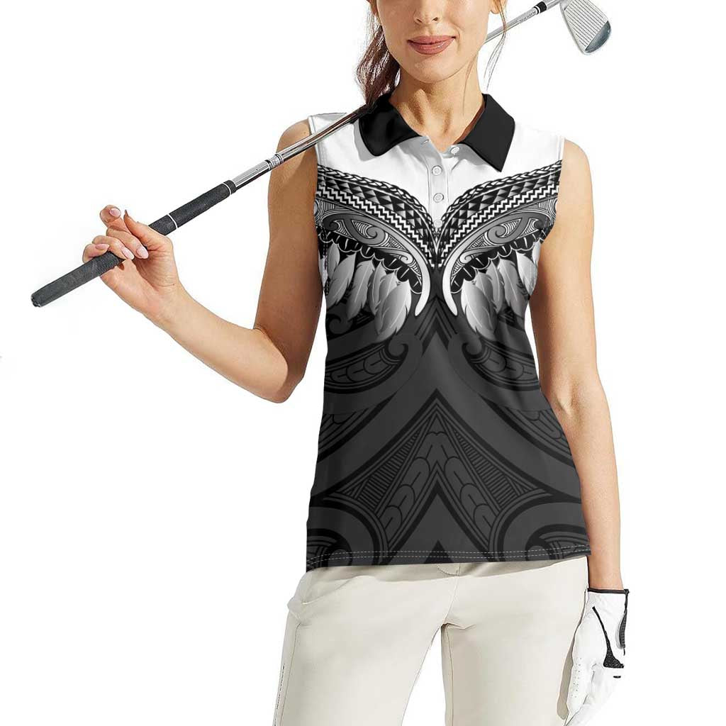 Poutama Korowai New Zealand Women Sleeveless Polo Shirt Aotearoa Maori Tattoo - Polynesian Pride