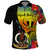 Vanuatu Tafea Day Polo Shirt Coat Of Arms Mix Tropical Flowers LT14 Black - Polynesian Pride