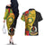 vanuatu-torba-day-couples-matching-off-the-shoulder-long-sleeve-dress-and-hawaiian-shirt-coat-of-arms-mix-tropical-flowers