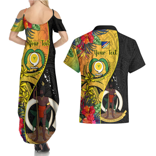Vanuatu Torba Off Shoulder Long Dress Hibiscus Mix Polynesian LT6