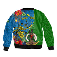 personalised-vanuatu-malampa-day-bomber-jacket-coat-of-arms-mix-tropical-flowers
