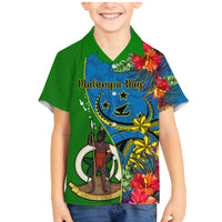 personalised-vanuatu-malampa-day-family-matching-mermaid-dress-and-hawaiian-shirt-coat-of-arms-mix-tropical-flowers