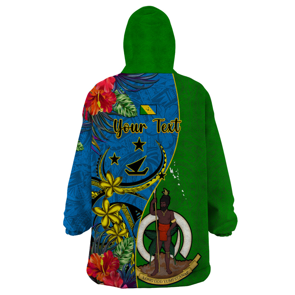 personalised-vanuatu-malampa-day-wearable-blanket-hoodie-coat-of-arms-mix-tropical-flowers