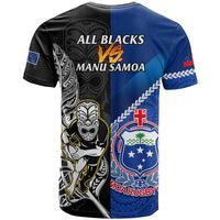 New Zealand And Samoa Rugby T Shirt All Black Tiki Fern Mix Manu Samoa 2023 World Cup LT14 - Polynesian Pride