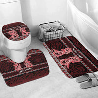 Kia Ora New Zealand Bathroom Set Maori Language Week Whero Taniko Motif - Polynesian Pride