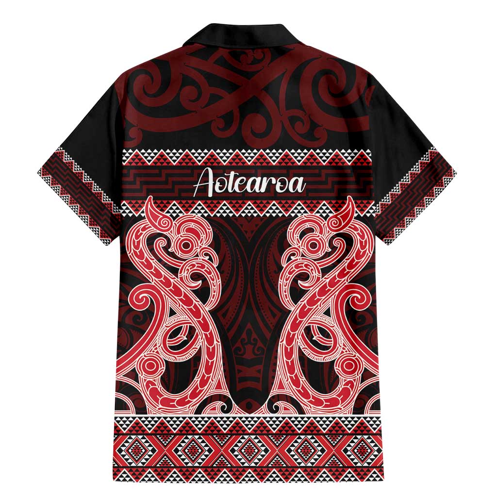 Kia Ora New Zealand Family Matching Mermaid Dress and Hawaiian Shirt Maori Language Week Whero Taniko Motif - Polynesian Pride