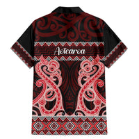 Kia Ora New Zealand Family Matching Mermaid Dress and Hawaiian Shirt Maori Language Week Whero Taniko Motif - Polynesian Pride