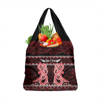Kia Ora New Zealand Grocery Bag Maori Language Week Whero Taniko Motif - Polynesian Pride