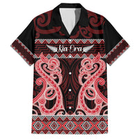 Kia Ora New Zealand Hawaiian Shirt Maori Language Week Whero Taniko Motif - Polynesian Pride