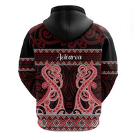 Kia Ora New Zealand Hoodie Maori Language Week Whero Taniko Motif - Polynesian Pride
