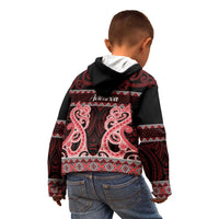 Kia Ora New Zealand Kid Hoodie Maori Language Week Whero Taniko Motif - Polynesian Pride