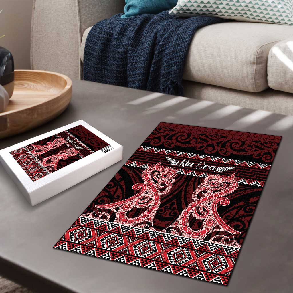 Kia Ora New Zealand Puzzle Maori Language Week Whero Taniko Motif - Polynesian Pride