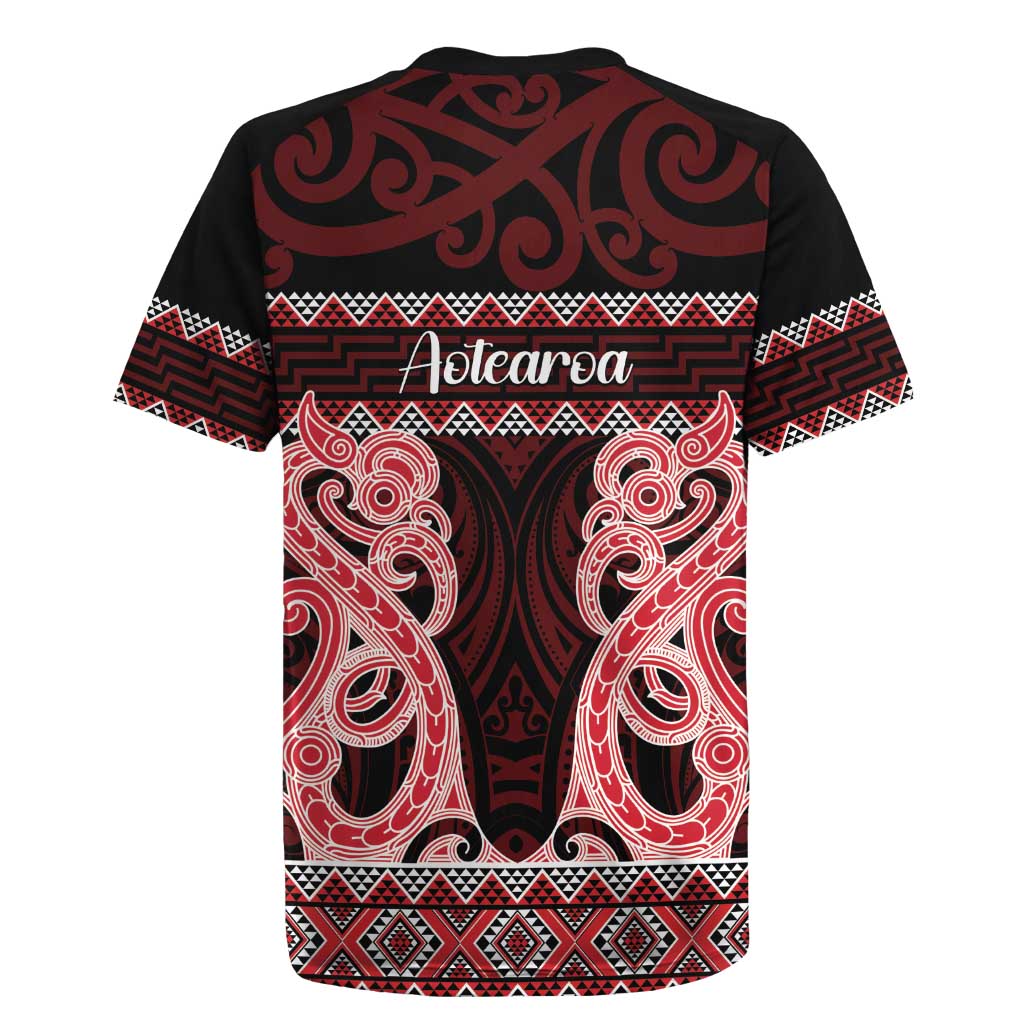 Kia Ora New Zealand Rugby Jersey Maori Language Week Whero Taniko Motif - Polynesian Pride