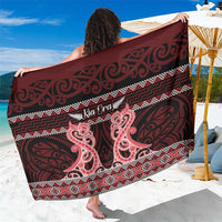 Kia Ora New Zealand Sarong Maori Language Week Whero Taniko Motif - Polynesian Pride