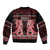 Kia Ora New Zealand Sleeve Zip Bomber Jacket Maori Language Week Whero Taniko Motif - Polynesian Pride