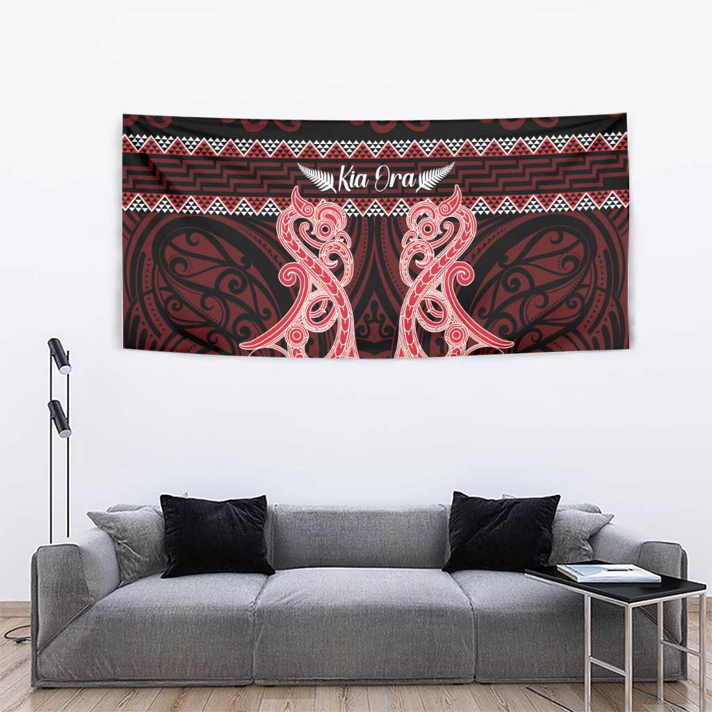 Kia Ora New Zealand Tapestry Maori Language Week Whero Taniko Motif - Polynesian Pride