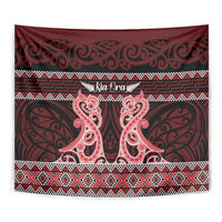 Kia Ora New Zealand Tapestry Maori Language Week Whero Taniko Motif - Polynesian Pride