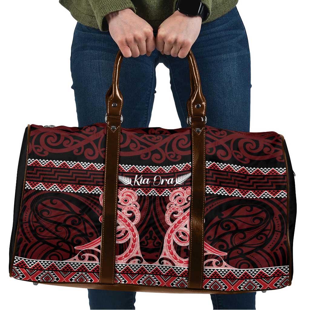 Kia Ora New Zealand Travel Bag Maori Language Week Whero Taniko Motif - Polynesian Pride