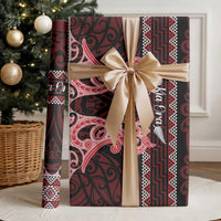 Kia Ora New Zealand Wrapping Paper Maori Language Week Whero Taniko Motif - Polynesian Pride