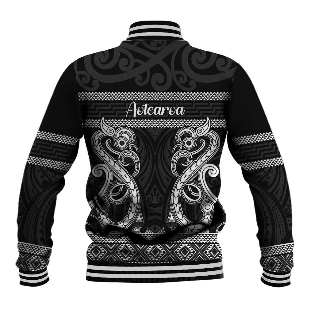 Kia Ora New Zealand Baseball Jacket Maori Language Week Pango Taniko Motif - Polynesian Pride