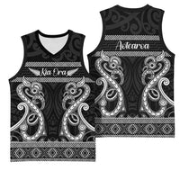 Kia Ora New Zealand Basketball Jersey Maori Language Week Pango Taniko Motif - Polynesian Pride