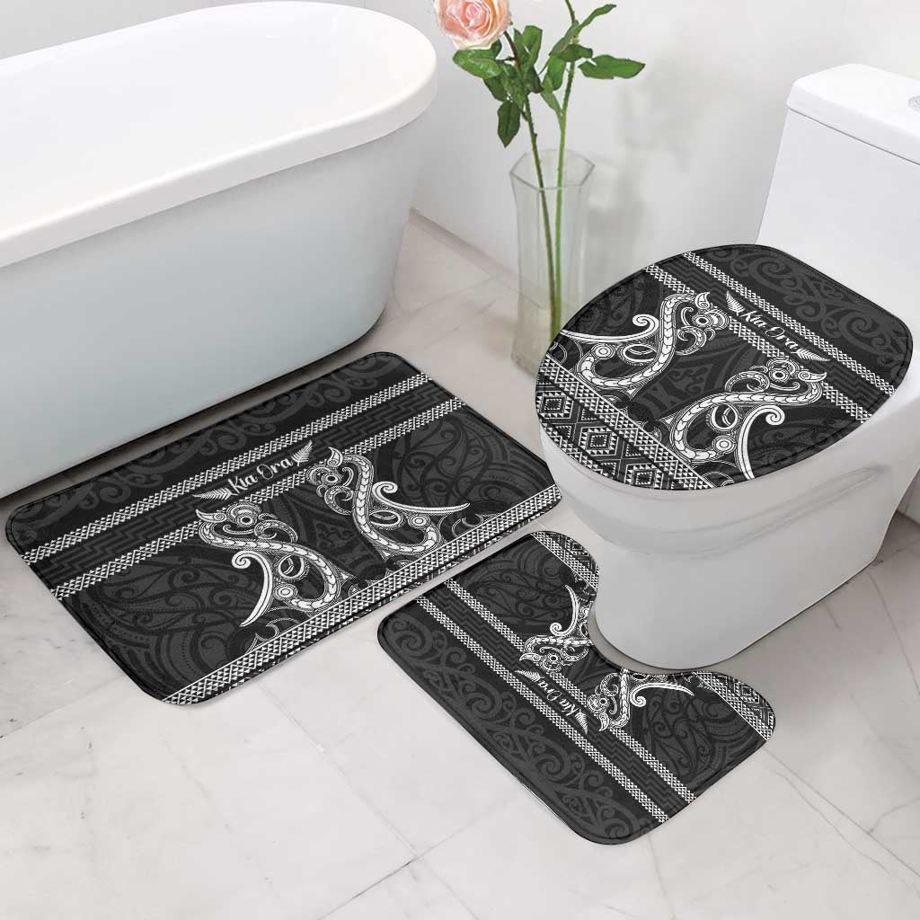 Kia Ora New Zealand Bathroom Set Maori Language Week Pango Taniko Motif - Polynesian Pride
