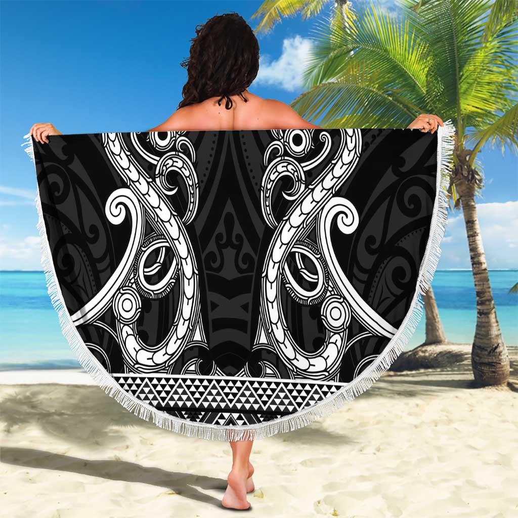 Kia Ora New Zealand Beach Blanket Maori Language Week Pango Taniko Motif - Polynesian Pride