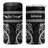 Kia Ora New Zealand 4 in 1 Can Cooler Tumbler Maori Language Week Pango Taniko Motif - Polynesian Pride