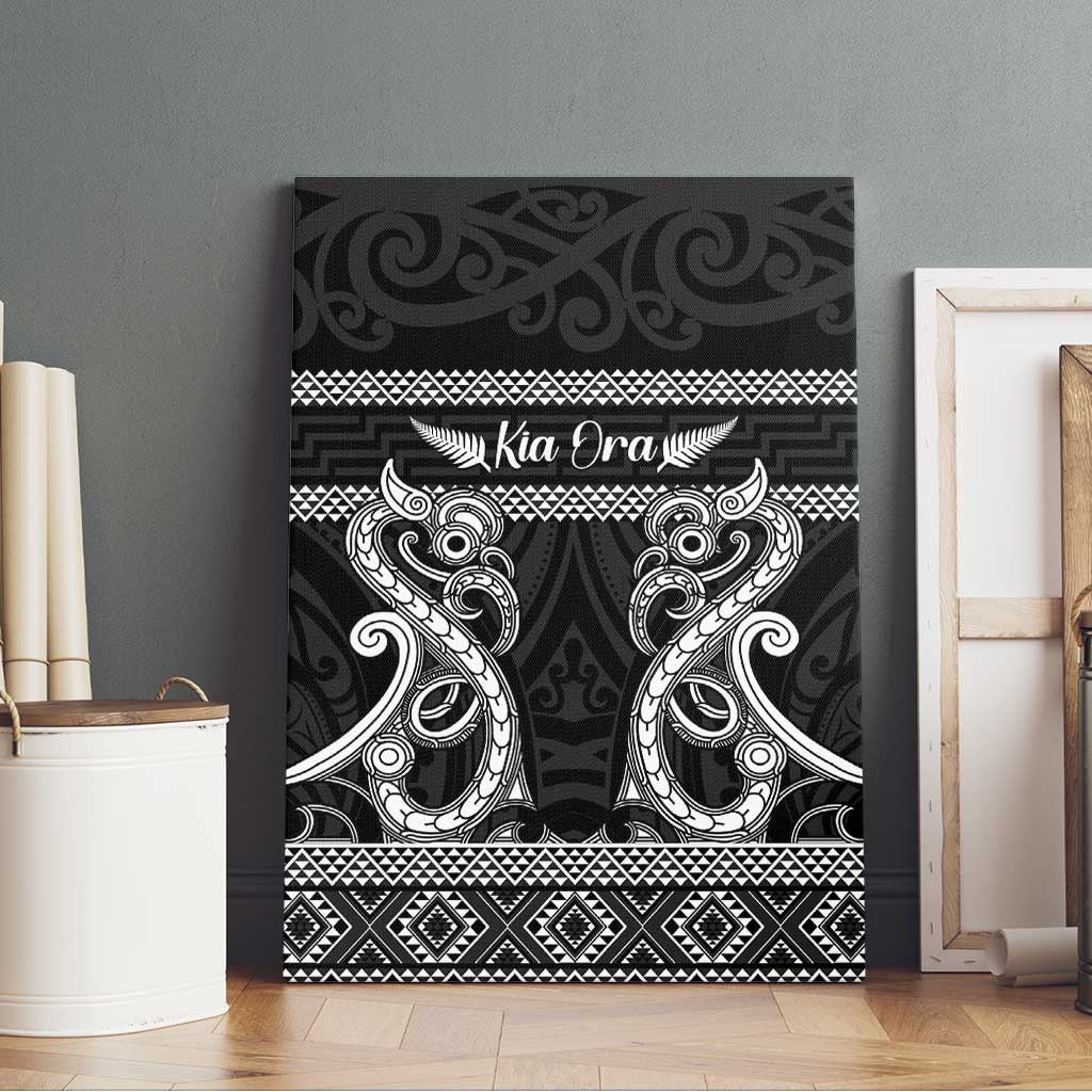 Kia Ora New Zealand Canvas Wall Art Maori Language Week Pango Taniko Motif - Polynesian Pride