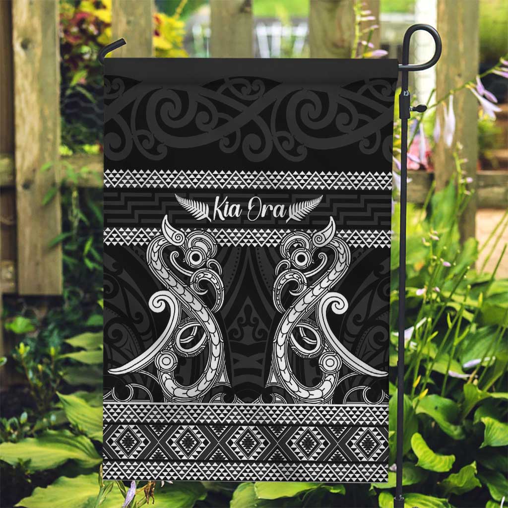 Kia Ora New Zealand Garden Flag Maori Language Week Pango Taniko Motif - Polynesian Pride