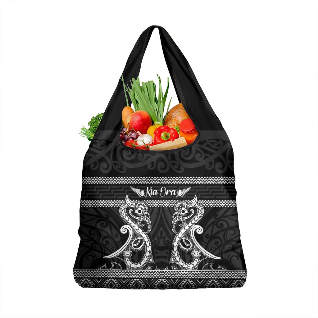 Kia Ora New Zealand Grocery Bag Maori Language Week Pango Taniko Motif - Polynesian Pride