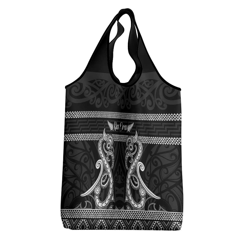 Kia Ora New Zealand Grocery Bag Maori Language Week Pango Taniko Motif - Polynesian Pride