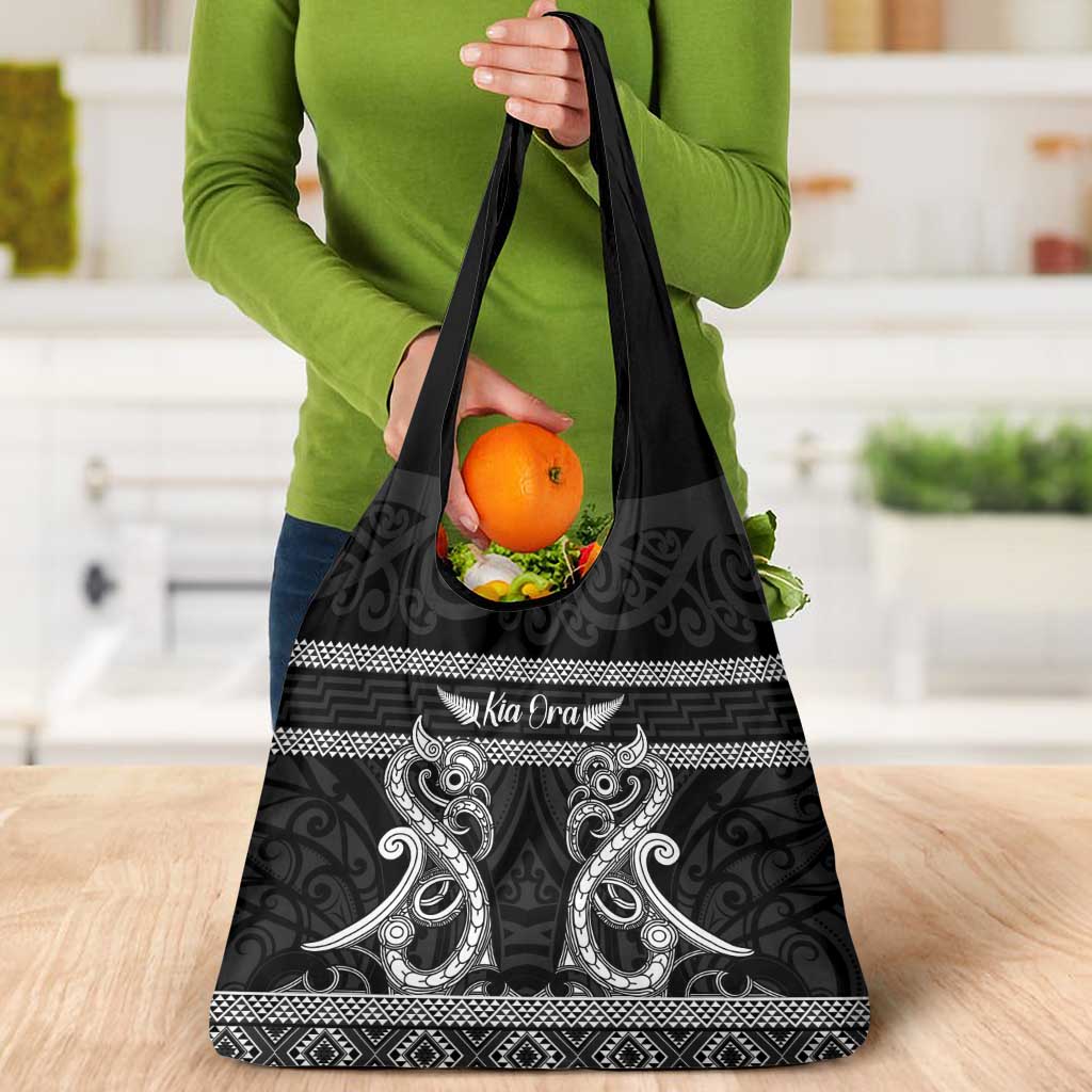 Kia Ora New Zealand Grocery Bag Maori Language Week Pango Taniko Motif - Polynesian Pride