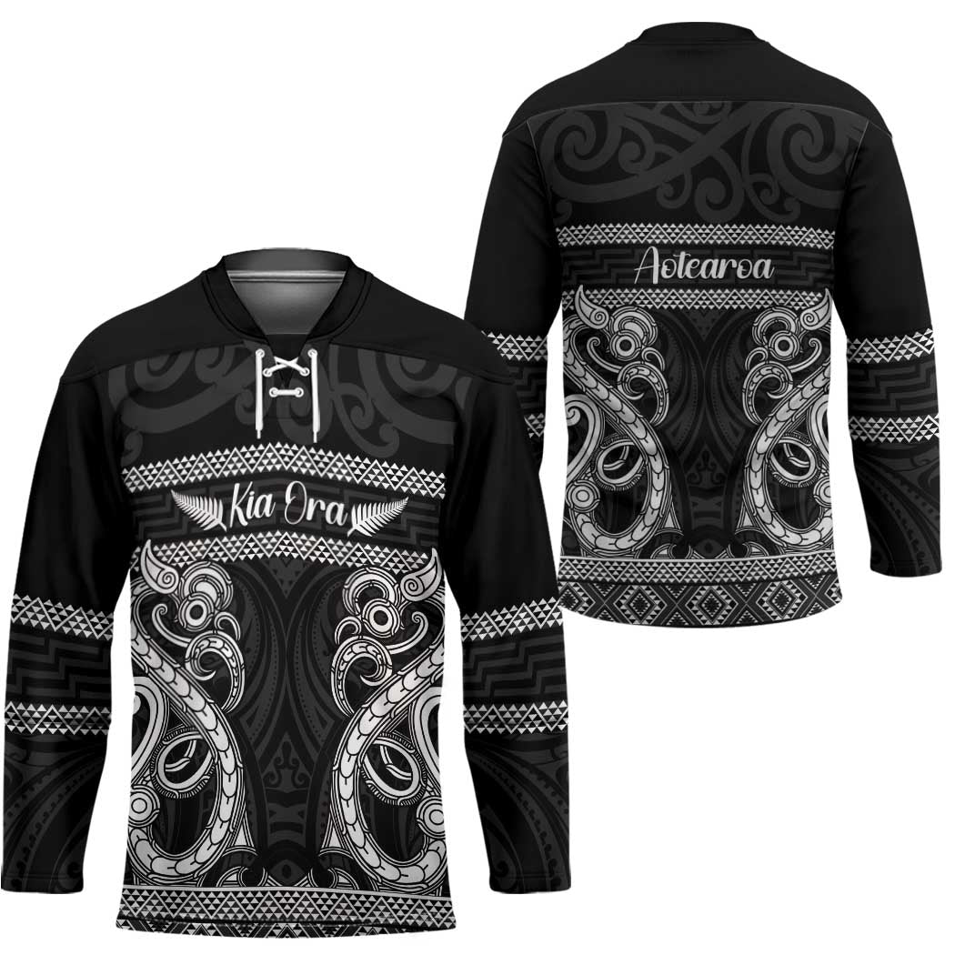 Kia Ora New Zealand Hockey Jersey Maori Language Week Pango Taniko Motif - Polynesian Pride
