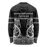 Kia Ora New Zealand Long Sleeve Shirt Maori Language Week Pango Taniko Motif - Polynesian Pride