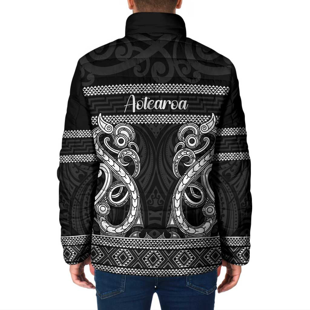 Kia Ora New Zealand Padded Jacket Maori Language Week Pango Taniko Motif - Polynesian Pride