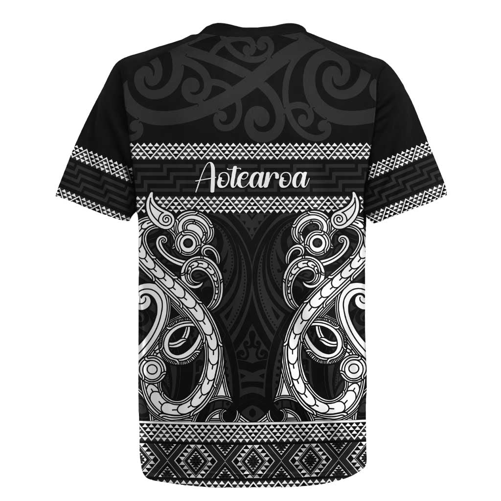 Kia Ora New Zealand Rugby Jersey Maori Language Week Pango Taniko Motif - Polynesian Pride