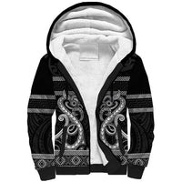 Kia Ora New Zealand Sherpa Hoodie Maori Language Week Pango Taniko Motif - Polynesian Pride