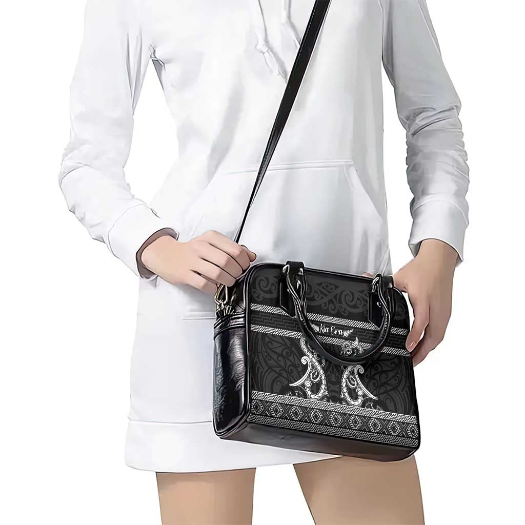 Kia Ora New Zealand Shoulder Handbag Maori Language Week Pango Taniko Motif - Polynesian Pride
