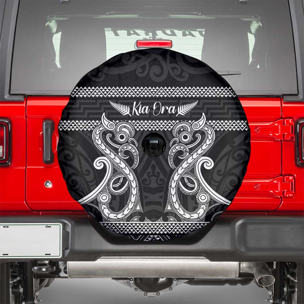 Kia Ora New Zealand Spare Tire Cover Maori Language Week Pango Taniko Motif - Polynesian Pride
