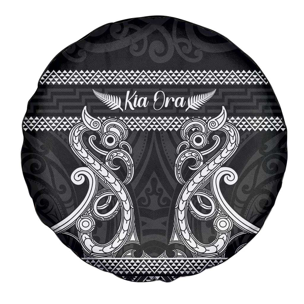 Kia Ora New Zealand Spare Tire Cover Maori Language Week Pango Taniko Motif - Polynesian Pride