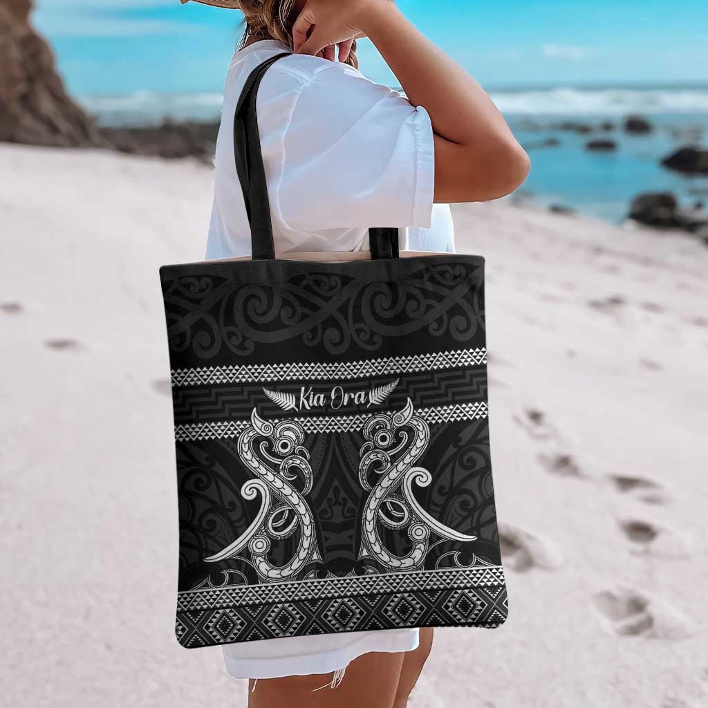 Kia Ora New Zealand Tote Bag Maori Language Week Pango Taniko Motif - Polynesian Pride