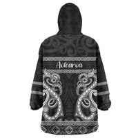 Kia Ora New Zealand Wearable Blanket Hoodie Maori Language Week Pango Taniko Motif - Polynesian Pride