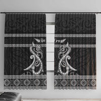 Kia Ora New Zealand Window Curtain Maori Language Week Pango Taniko Motif - Polynesian Pride