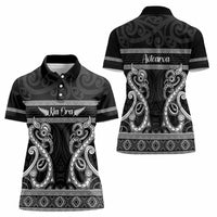 Kia Ora New Zealand Women Polo Shirt Maori Language Week Pango Taniko Motif - Polynesian Pride
