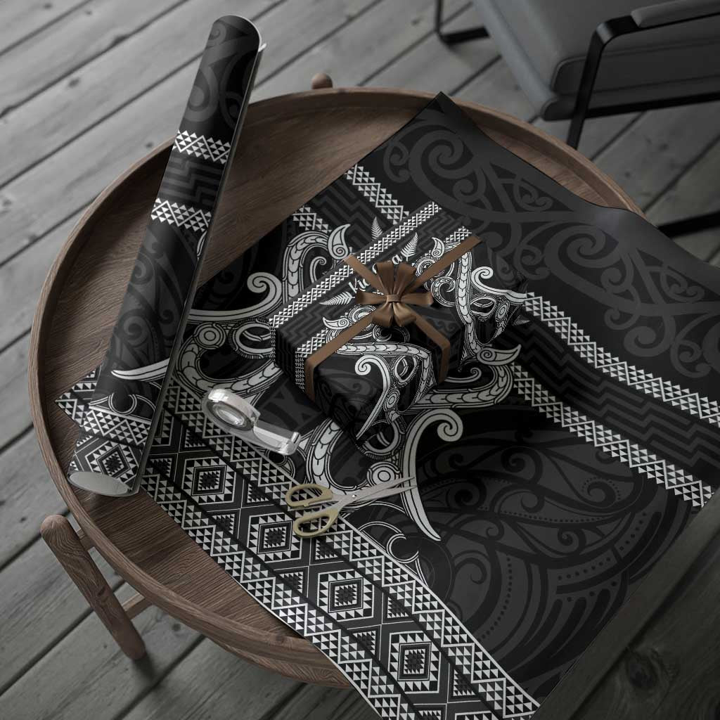 Kia Ora New Zealand Wrapping Paper Maori Language Week Pango Taniko Motif - Polynesian Pride