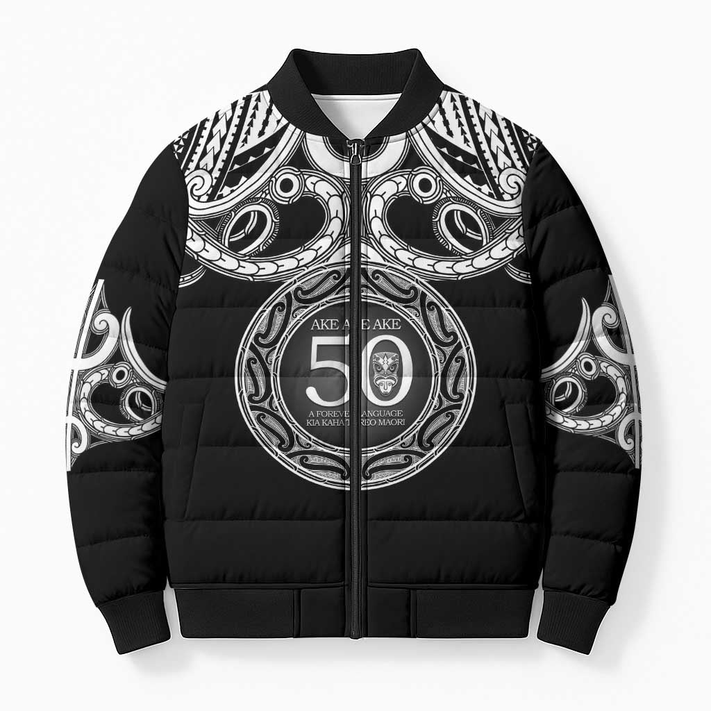 Kia Kaha Te Reo Maori New Zealand Bomber Puffer Jacket 50th Anniversary Ake Ake Ake - Polynesian Pride